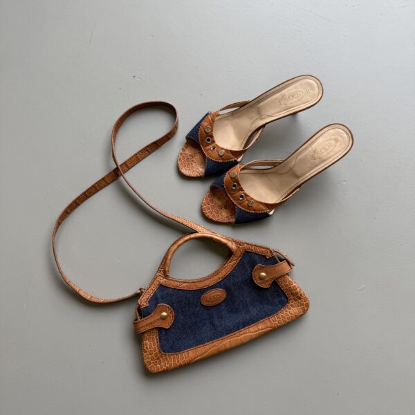 Tods Denim & Leather Mini Bag