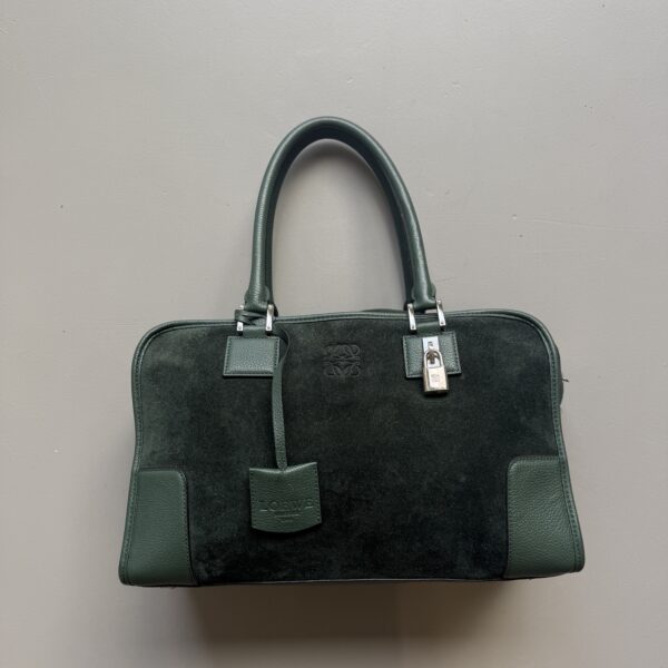 Loewe Suède Bowling Bag Green