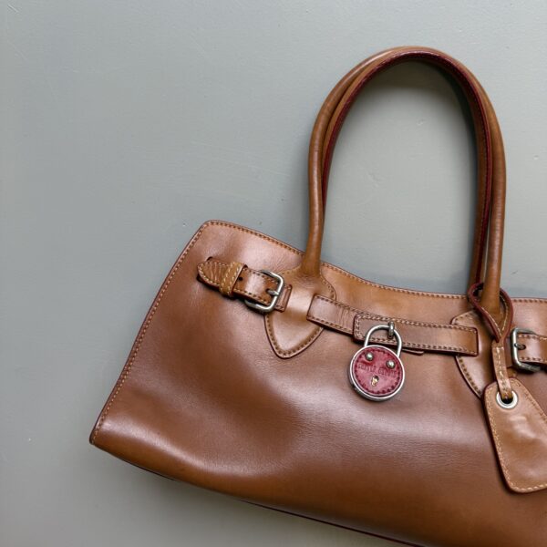 Miu Miu Leather Shoulder Bag with Buckles