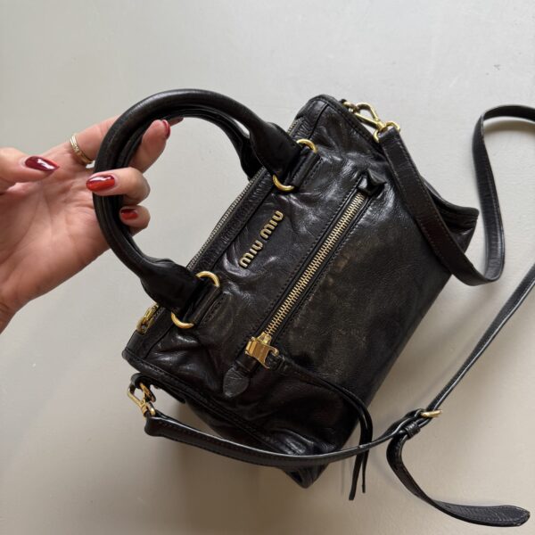 Miu Miu Vitello Shine Black Mini