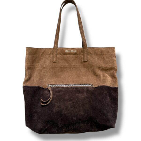 Miu Miu 2 Color Suede Shopper